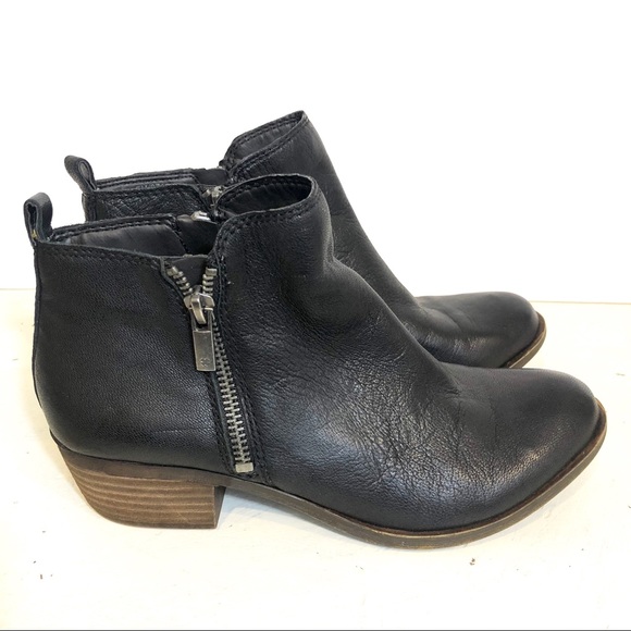 COPY - Lucky Brand Basel Black Leather Booties Size 7 - Picture 7 of 8